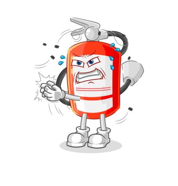 the extinguisher swat fly character. cartoon mascot vecto