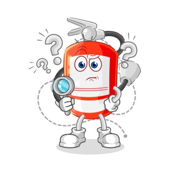 the extinguisher searching illustration. character vecto