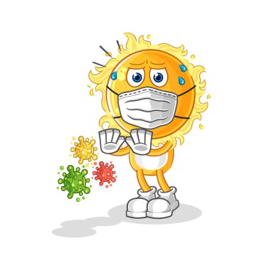 the sun refuse viruses cartoon. cartoon mascot vecto