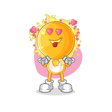 the sun fallin love vector. cartoon characte