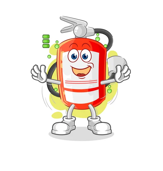 Extinguisher Full Battery Character Cartoon Mascot Vecto — Stok Vektör