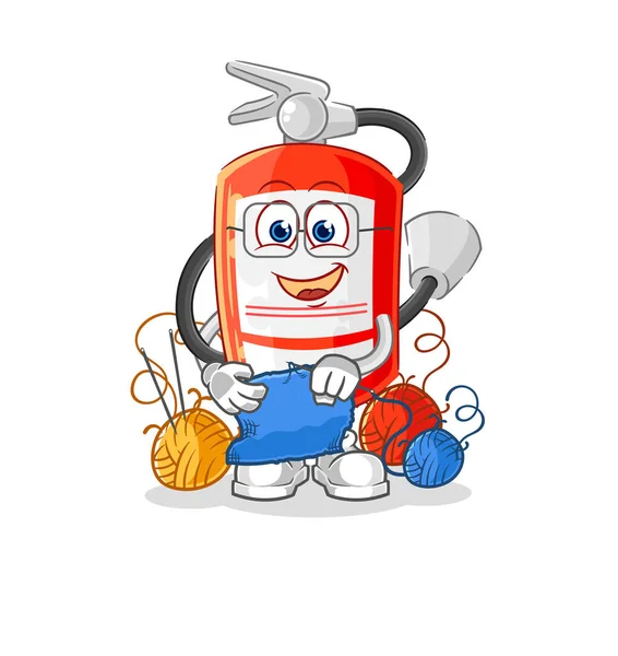 Extinguisher Tailor Mascot Cartoon Vecto — Vettoriale Stock