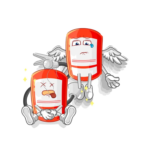 Extinguisher Spirit Leaves Body Mascot Cartoon Vecto — Stockový vektor