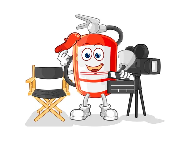 Extinguisher Director Mascot Cartoon Vecto — Vetor de Stock