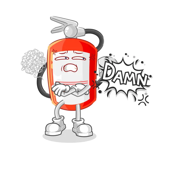 Extinguisher Very Pissed Illustration Character Vecto — Vetor de Stock