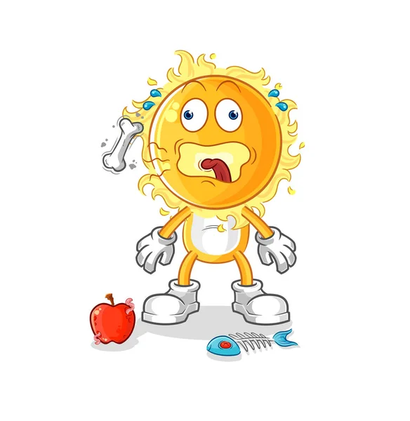 Sun Burp Mascot Cartoon Vecto — Stock Vector