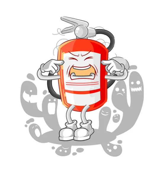 Depressed Extinguisher Character Cartoon Vecto — Stockvector