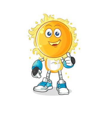 the sun robot character. cartoon mascot vecto