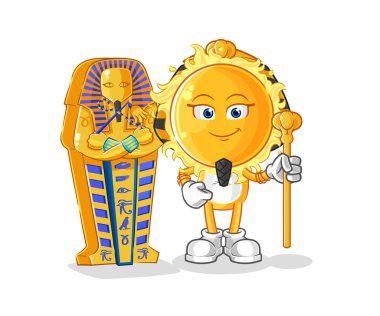 the sun ancient egypt cartoon. cartoon mascot vecto