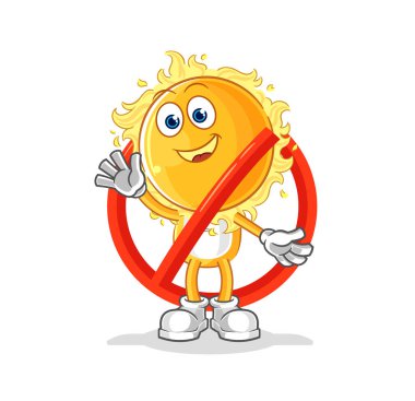 the say no to sun mascot. cartoon vecto