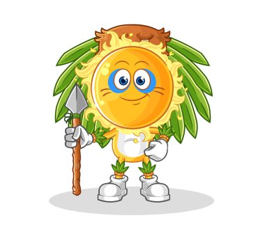 the sun tribal man mascot. cartoon vecto