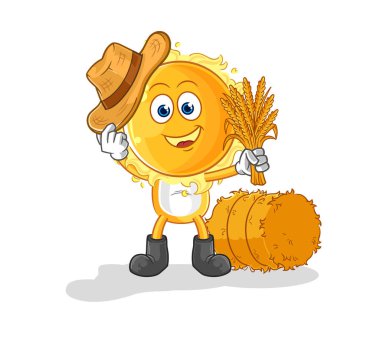 the sun farmer mascot. cartoon vecto