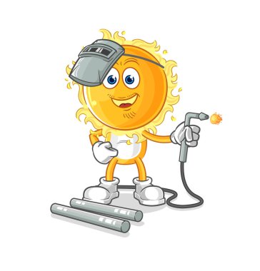 the sun welder mascot. cartoon vecto