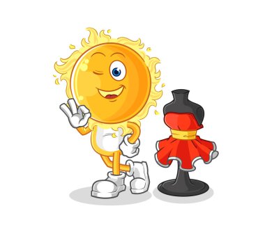 the sun fashion designer vector. cartoon characte