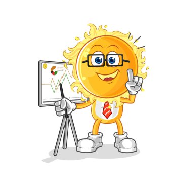 the sun marketing character. cartoon mascot vecto