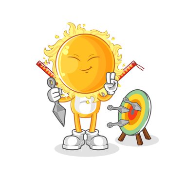 the sun ninja cartoon. character vecto