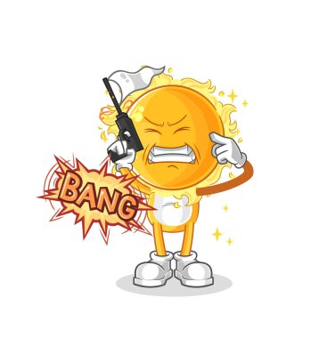 the sun warning shot mascot. cartoon vecto