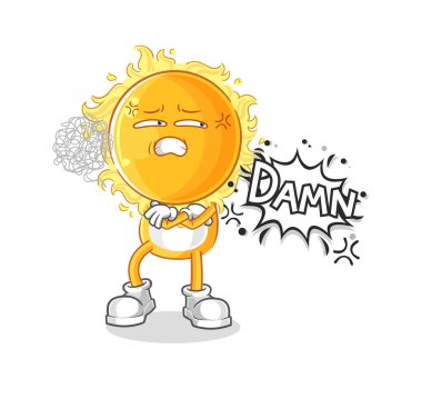 the sun very pissed off illustration. character vecto