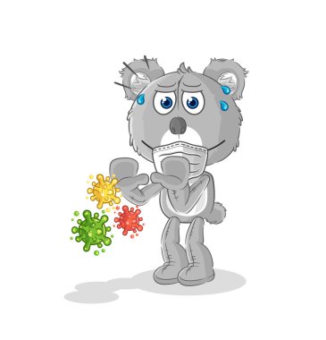 the koala refuse viruses cartoon. cartoon mascot vecto