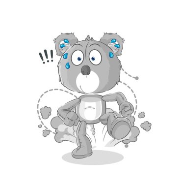 the koala running illustration. character vecto