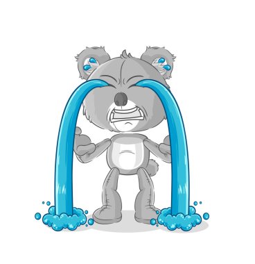 the koala crying illustration. character vecto