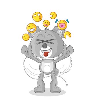 the koala laugh and mock character. cartoon mascot vecto