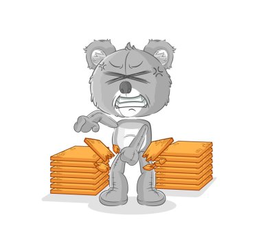 the koala karate mascot. cartoon vecto
