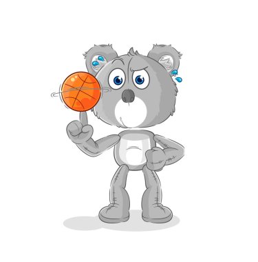 the koala playing basket ball mascot. cartoon vecto