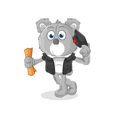 the koala graduation vector. cartoon characte