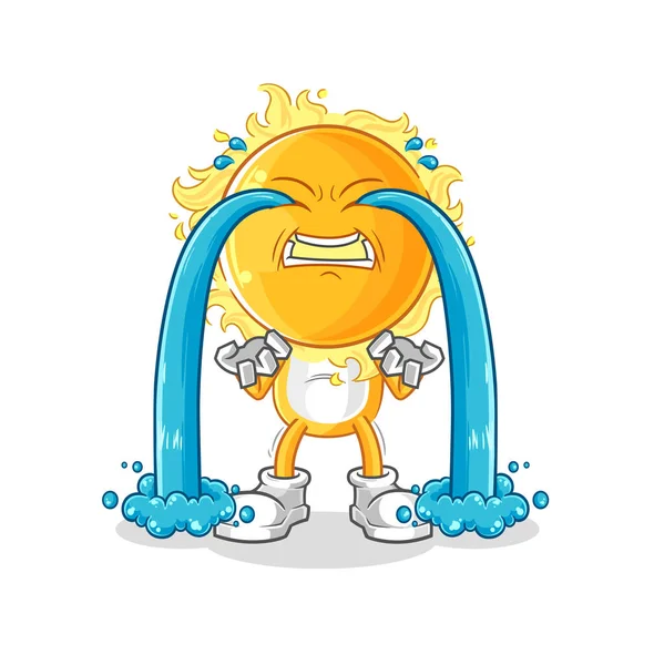 Sun Crying Illustration Character Vecto — Stockvektor