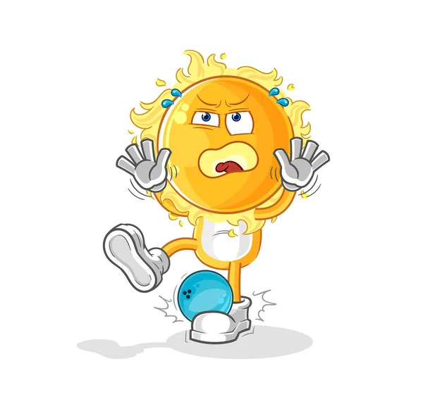 Sun Hiten Bowling Cartoon Cartoon Mascot Vecto — Stockvektor