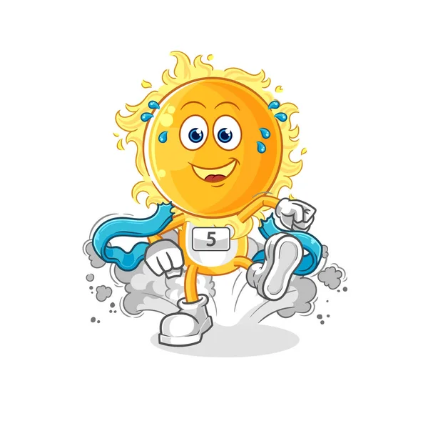 Sun Runner Character Cartoon Mascot Vecto — Stockvektor