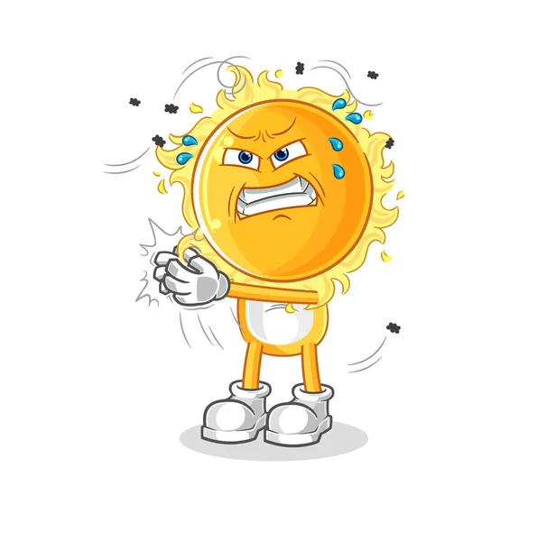 Sun Swat Fly Character Cartoon Mascot Vecto —  Vetores de Stock