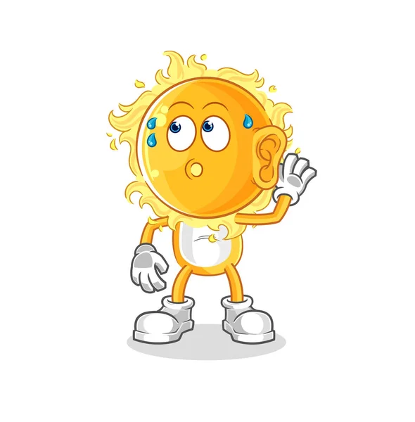 Sun Eavesdropping Vector Cartoon Characte — Vetor de Stock