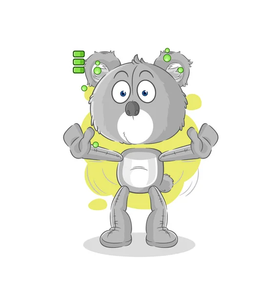 Koala Full Battery Character Cartoon Mascot Vecto — Stockvector
