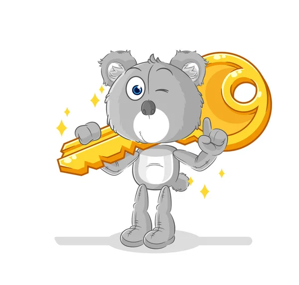Koala Carry Key Mascot Cartoon Vecto — Stockvector