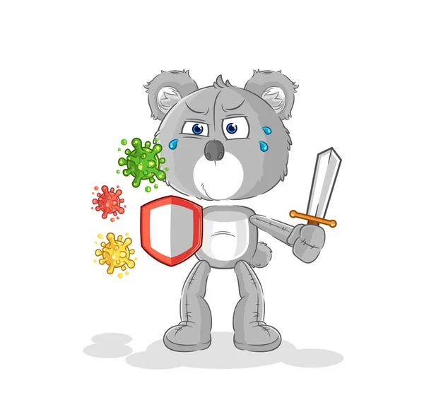 Koala Viruses Cartoon Cartoon Mascot Vecto — Stok Vektör