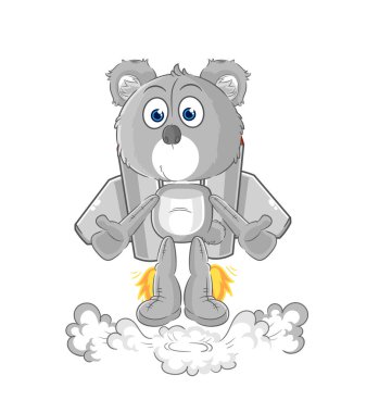 the koala with jetpack mascot. cartoon vecto