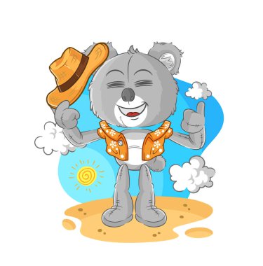 the koala go on vacation. cartoon mascot vecto