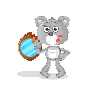 the koala make up mascot. cartoon vecto
