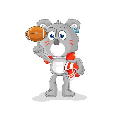 the koala playing rugby character. cartoon mascot vecto