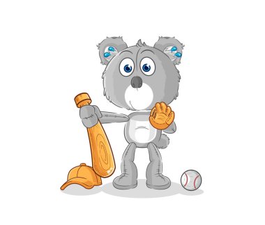 the koala baseball Catcher cartoon. cartoon mascot vecto