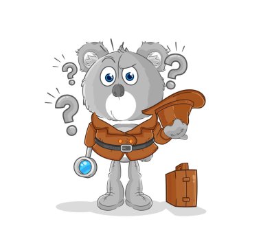 the koala detective vector. cartoon characte