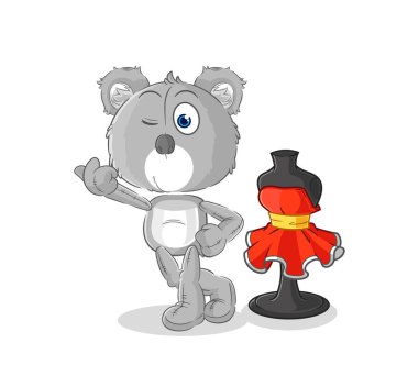 the koala fashion designer vector. cartoon characte