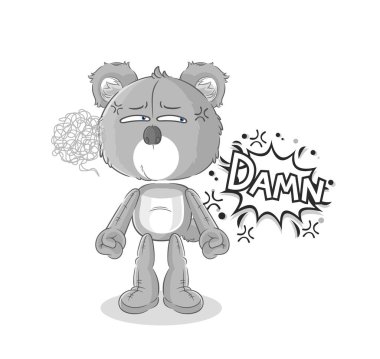 the koala very pissed off illustration. character vecto