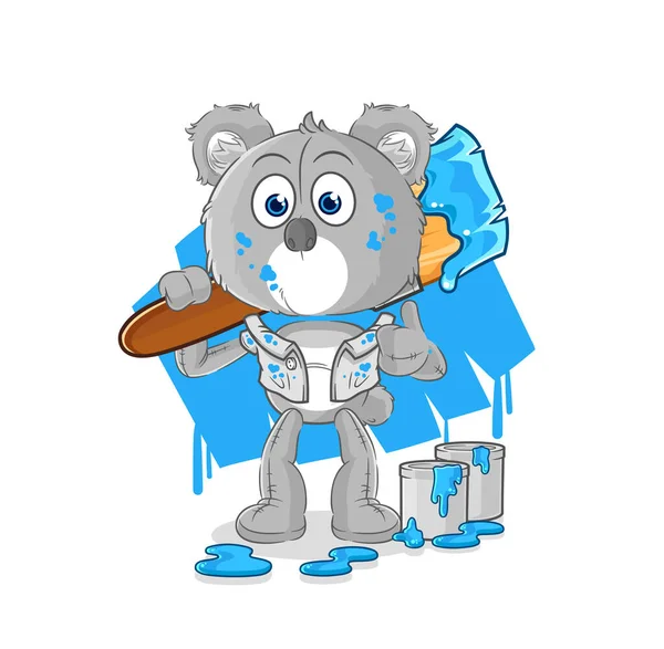 Koala Painter Illustration Character Vecto — Wektor stockowy