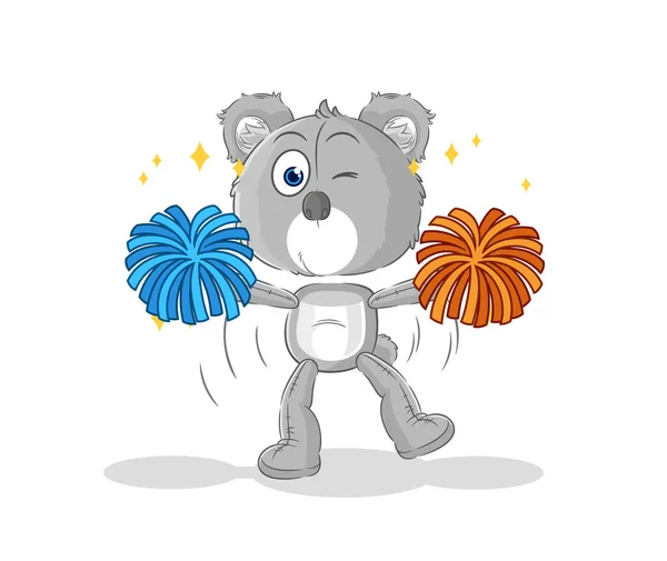 Koala Cheerleader Cartoon Cartoon Mascot Vecto — Stock vektor
