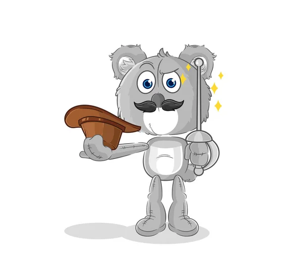 Koala Fencer Character Cartoon Mascot Vecto — Vector de stock