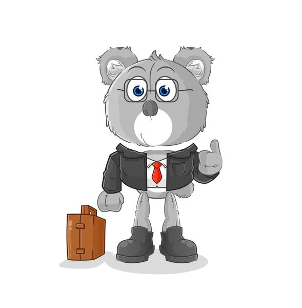 Koala Office Worker Mascot Cartoon Vecto — Stock vektor