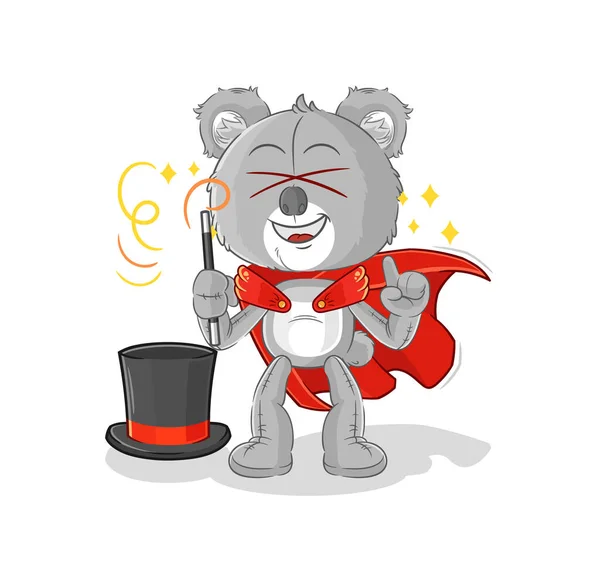 Koala Magician Illustration Character Vecto — Stock vektor